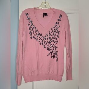 🍓6/$15🍓 New Directions Pink Sweater with Silver Sequins